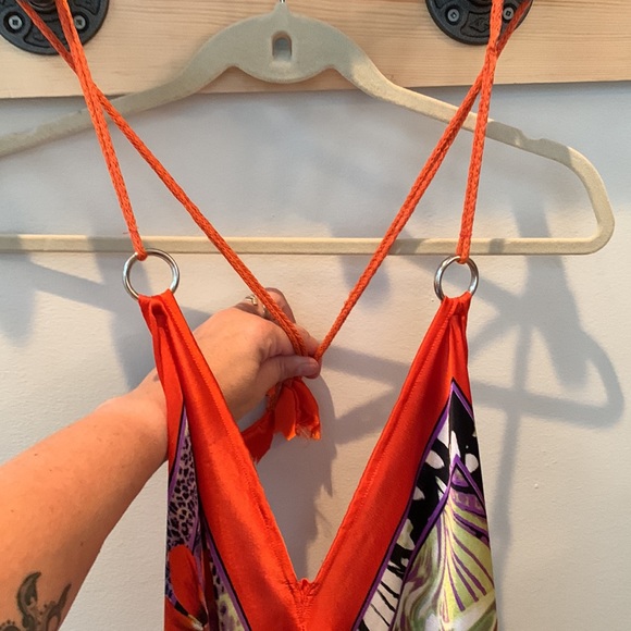 Silky material summer dress - Picture 3 of 5